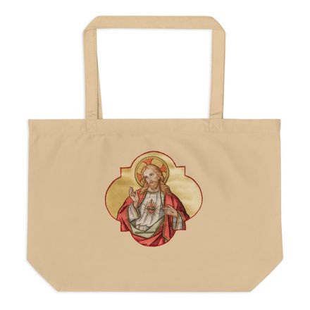 Large Eco Tote, Sacred Heart of Jesus, eq75pu design
