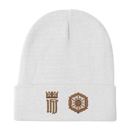 Knit Beanie, IHS with Crown And Monstrance, lwaktc