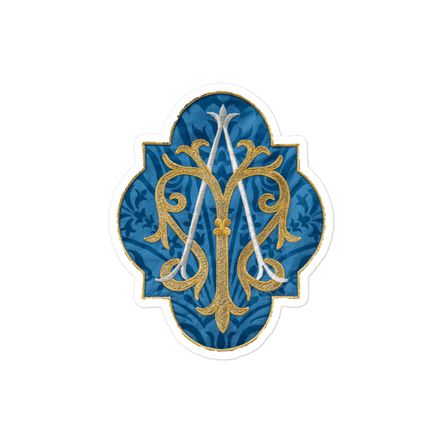 Sticker 4x4, Auspice Maria, Crest with rounded Cross, u3bkt0