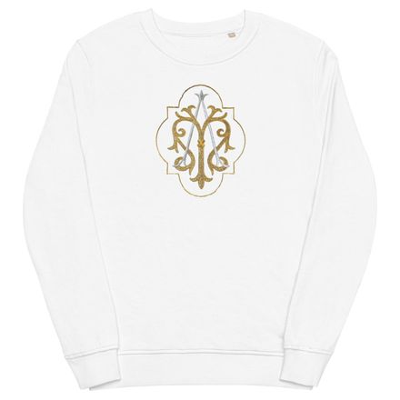 Unisex Organic Sweatshirt, Auspice Maria, Crest with outer edge, kdegvj