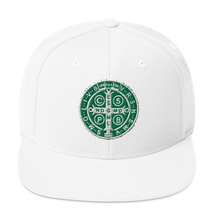 Classic Snapback, St. Benedict Medal, qiretu design, green