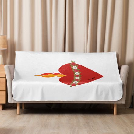 Sublimated Sherpa Blanket, Immaculate Heart Of Mary, ruzlxj design, vertical