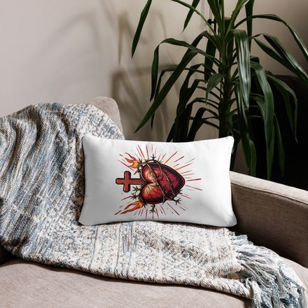 Pillow case 12x20, Sacred Heart of Jesus, uetiyj design 