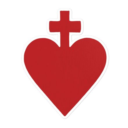 Sticker 5.5x5.5, Sacred Heart of Jesus, yjegla design 