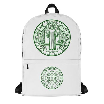 Backpack, St. Benedict Medal, filt5a design, dark green