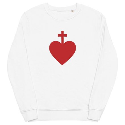 Unisex Organic Sweatshirt, Sacred Heart of Jesus, 7ugqf9 design