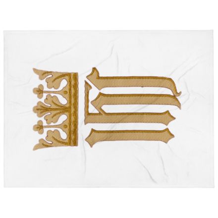 Throw Blanket, IHS with Crown, Golden Pattern, nlxdo1, vertical