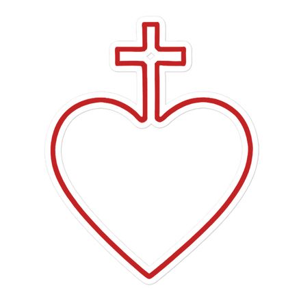 Sticker 5.5x5.5, Sacred Heart of Jesus, 7ugqf9 hollow design