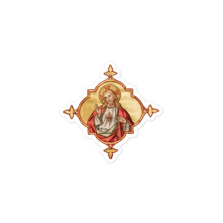 Sticker 3x3, Sacred Heart of Jesus, uyzh4h design 