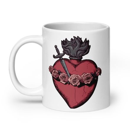   White Glossy Mug, 20oz, Immaculate Heart Of Mary, g6e1do design