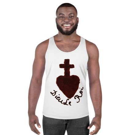Men&#x27;s Tank Top, Sacré Coeur, Dieu de Roi, Vendée Chouan, obymh4 design