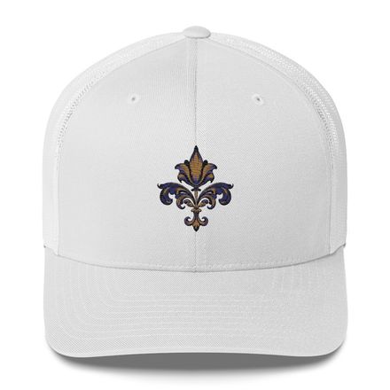 Retro Trucker Hat, Fleur de Lys, clffhc 