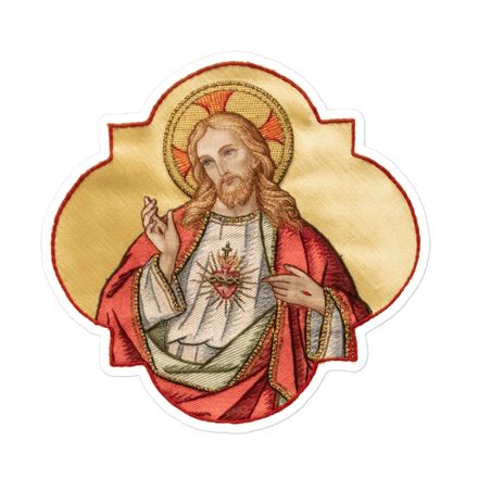 Sticker 5.5x5.5, Sacred Heart of Jesus, eq75pu design 