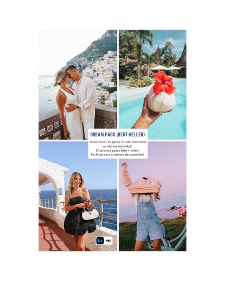 DREAM PACK (todos os packs + oferta 10 filtros exclusivos) A melhor opção para primeira compra!