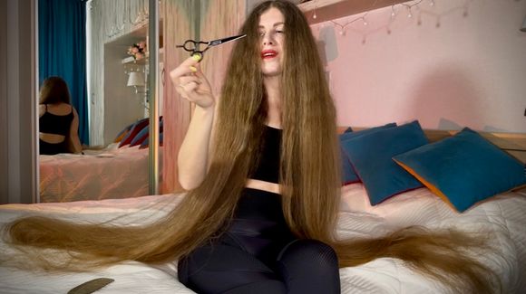 Scissors VS long hair 16.48 min