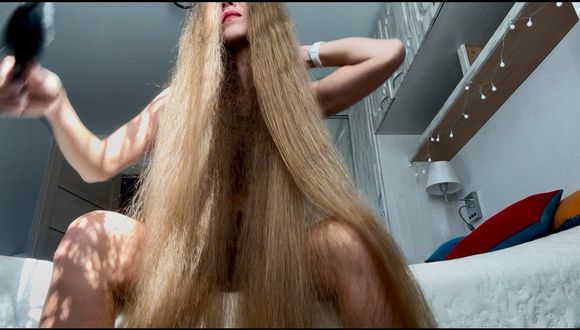 Hair play on my thighs 15 min