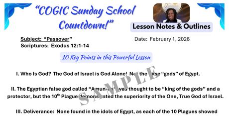 "Passover" COGIC Sunday School Lesson for 2-1-26