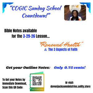 "Renewed Health" (3-29-26) COGIC Sunday School Countdown Notes