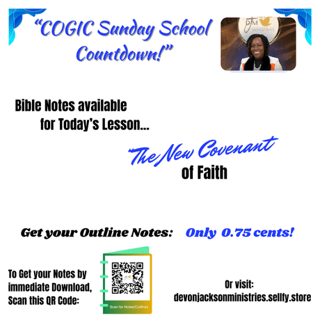 "The New Covenant of Faith" (3-22-26) COGIC Sunday School Countdown Notes