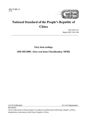 China Standard: GB/T 9439-2010