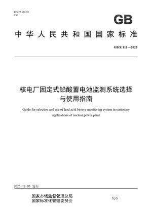 Chinese Standard: GB/Z 111-2025