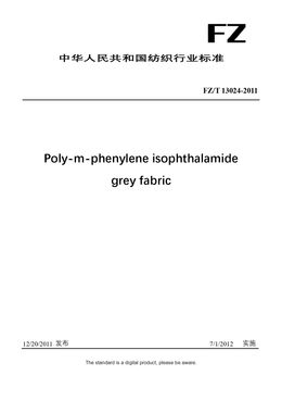 Chinese Industry Standard:  FZ/T 13024-2011