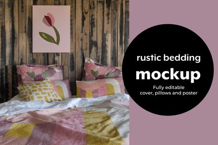 Rustic Bedding Mockup