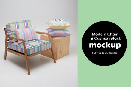 Modern Chair and Cushion Mockup