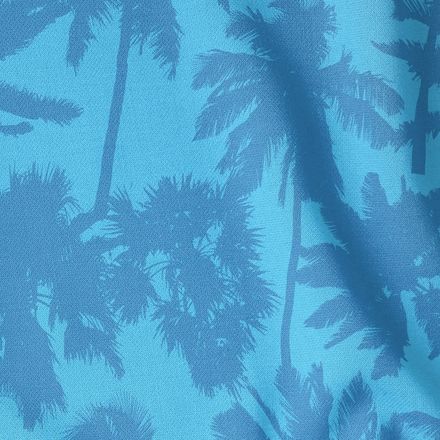 Stencil Palm Blue on Azure