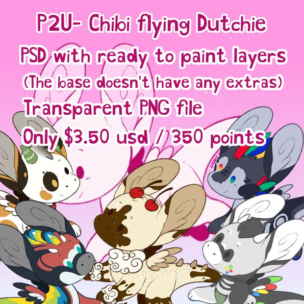 Chibi flying dutchie lineart