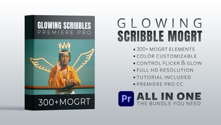 300+ Glowing Scribbles Pack for Premiere Pro [MOGRT]