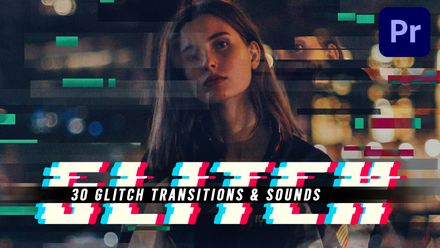 30 Glitch Transitions Preset for Premiere Pro &amp; SFX