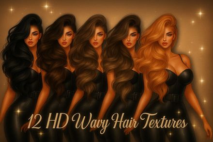 12 HD Dark Shades Hair Colors (imvu Textures)