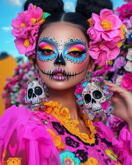 Dulce Muerte 4 Versions of a Sugar Skull Head