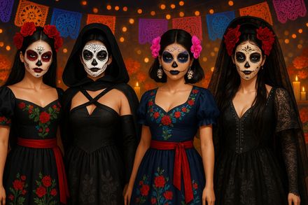 4 Sugar Skulls Heads