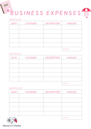 Income and Expense Planner for Independent Contractors by Daisy Does Taxes