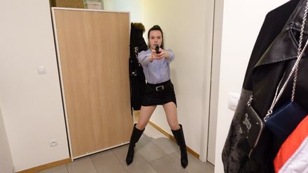 ASMR silly cop keeps you safe but gets hit