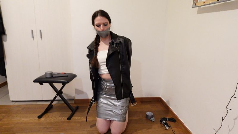 ASMR duct tape skirt and duct tape attack