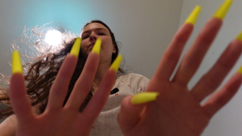 ASMR tickling you with long nails and feathers