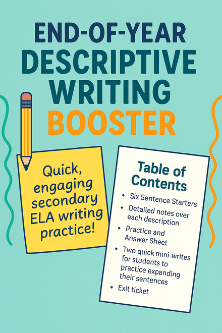 End-of-Year Descriptive Writing Booster: Perfect for Final Weeks!
