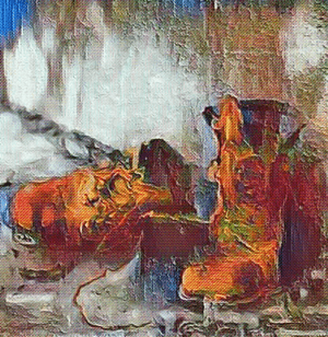 "Old Work Boots" Polaroid TRANSFORMATION