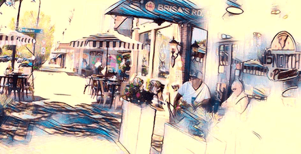 "STREET SCENE - DOWNTOWN CAFE" An accidental portrait.