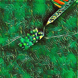 "Fourteen and a Half Peas on a Fork" - Polaroid TRANSFORMATION