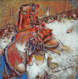 "Old Work Boots #2" Polaroid TRANSFORMATION