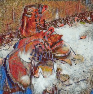 "Old Work Boots #2" Polaroid TRANSFORMATION