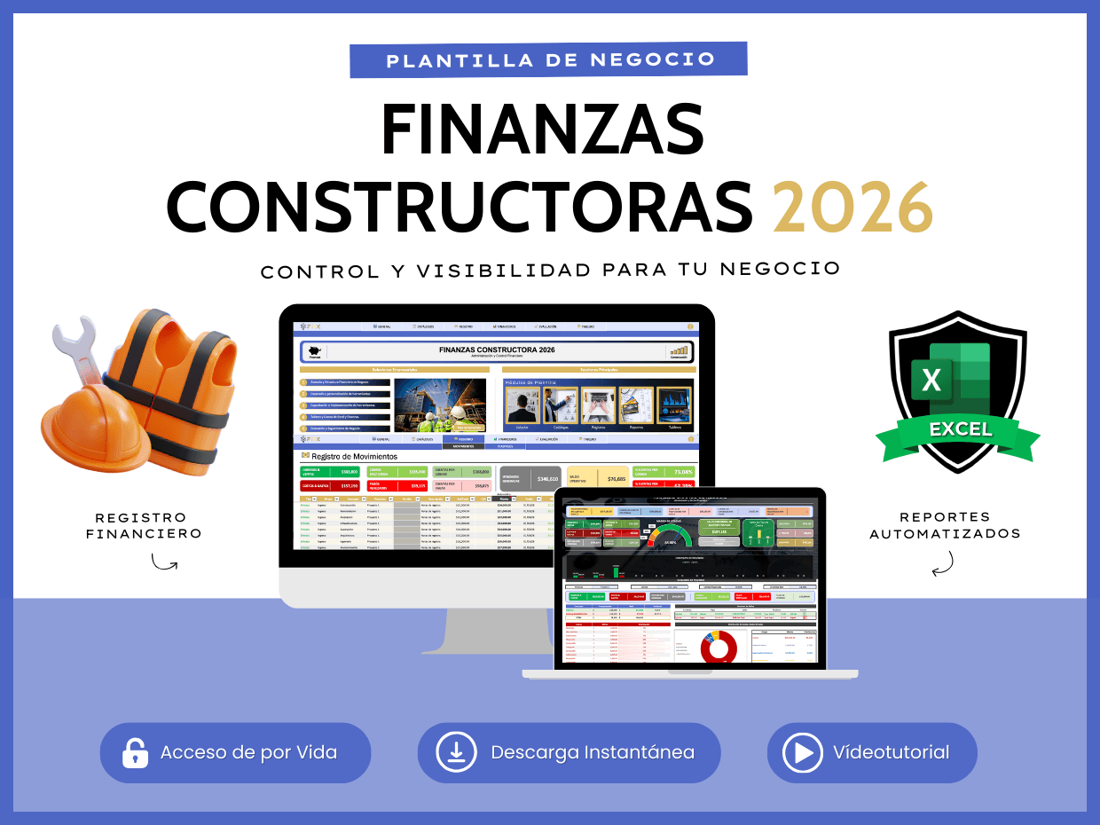 Plantilla Finanzas para Constructoras Excel 2026
