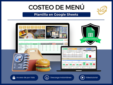 Costeo de Menú 360° Google Sheets