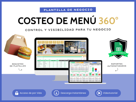Costeo de Menú 360° Google Sheets
