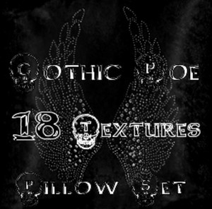 Gothic Poe Pillow Set 18 textures