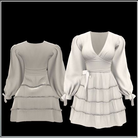 TIE RUFFLE DRESS MESH